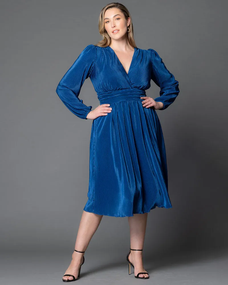 Sophie Long Sleeve Pleated Cocktail Dress - Sale!