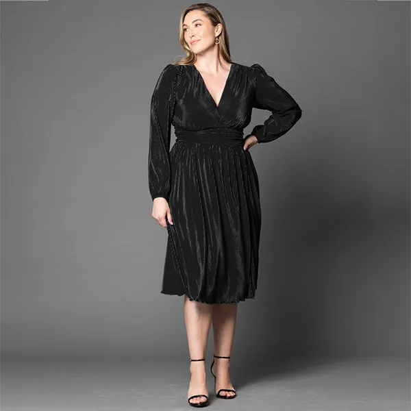 Sophie Long Sleeve Pleated Cocktail Dress - Sale!