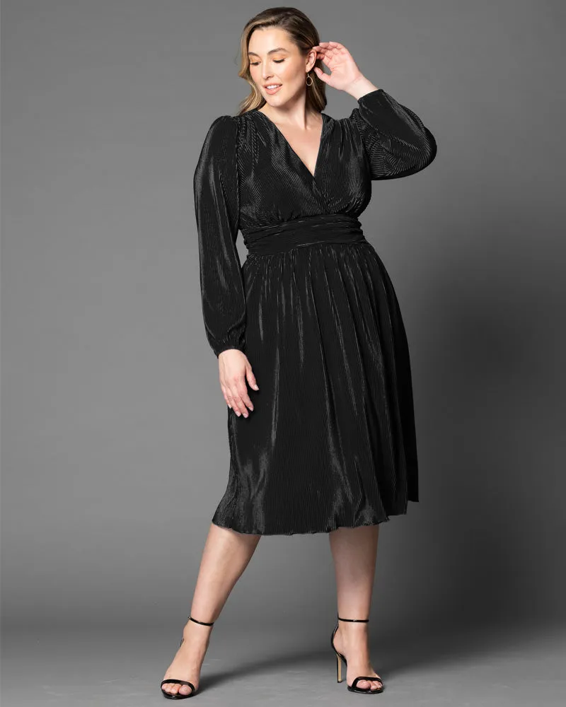 Sophie Long Sleeve Pleated Cocktail Dress - Sale!