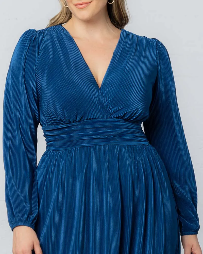 Sophie Long Sleeve Pleated Cocktail Dress - Sale!