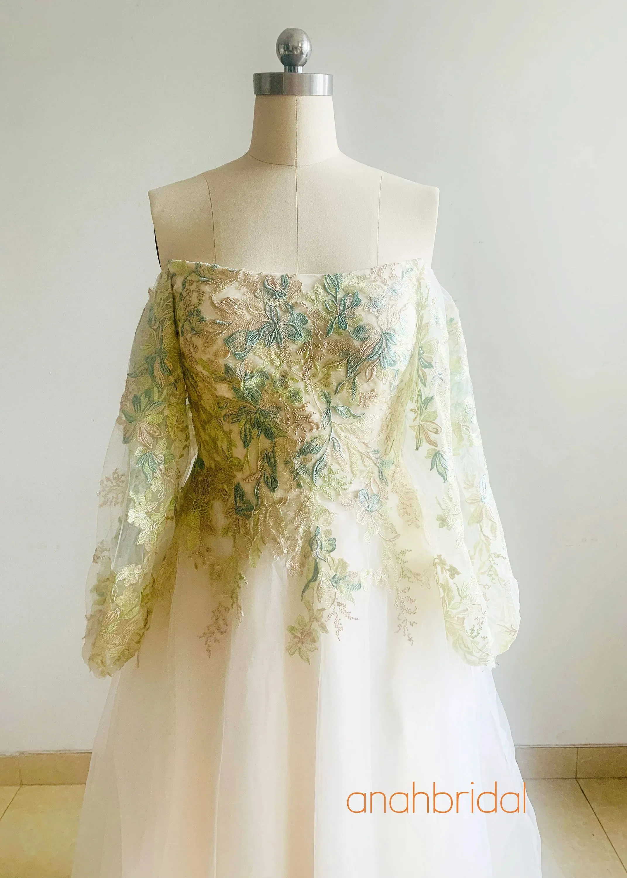 Spring Lace Floral Wedding Dress