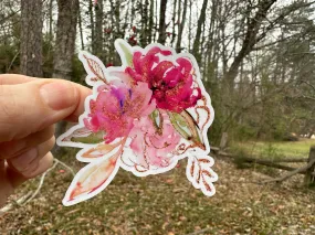 Sticker | 78G | Paris Flower Bunch | Waterproof Vinyl Sticker | White | Clear | Permanent | Removable | Window Cling | Glitter | Holographic