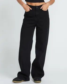 Stoned Boyfriend High rise Jeans - BLACK