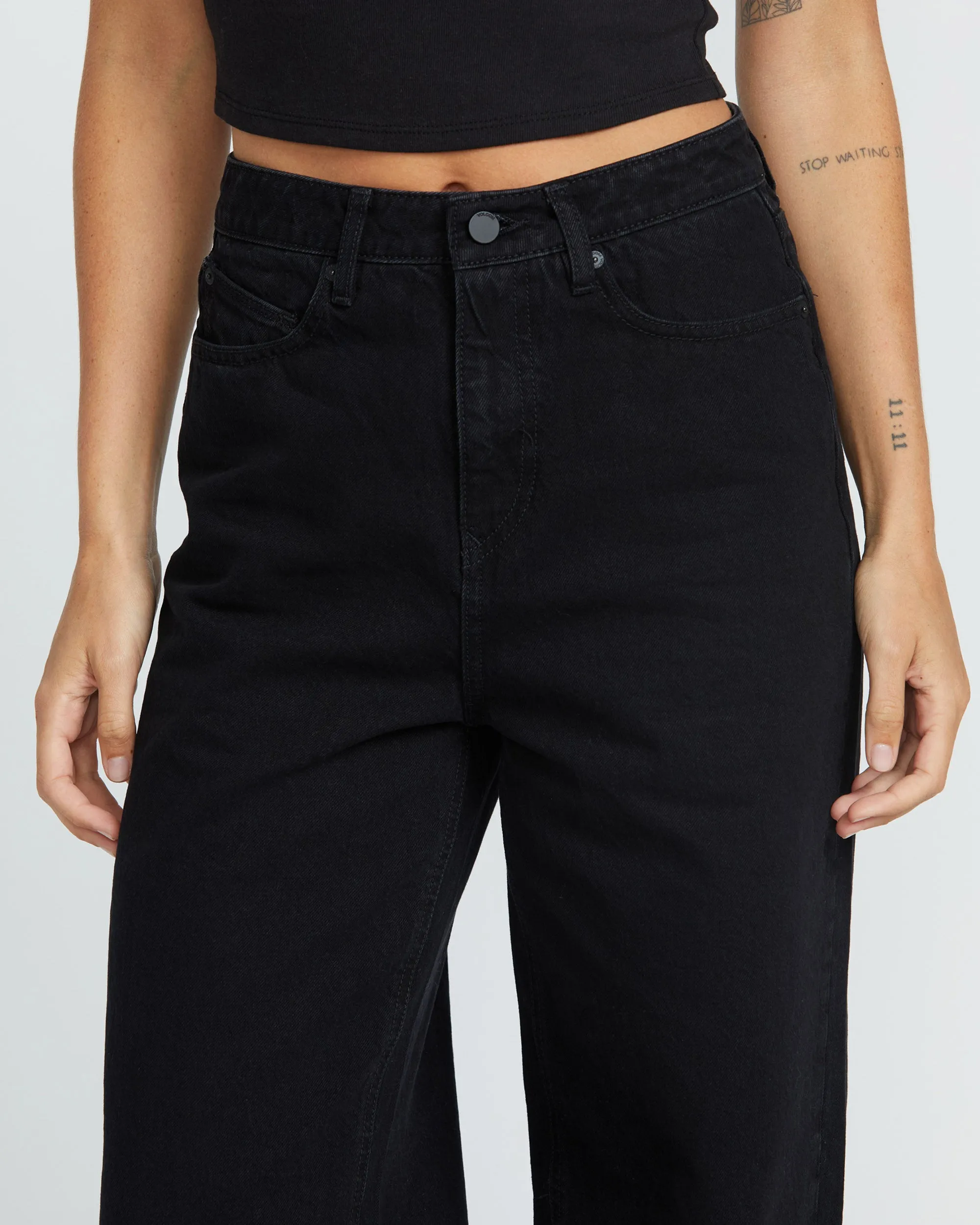 Stoned Boyfriend High rise Jeans - BLACK