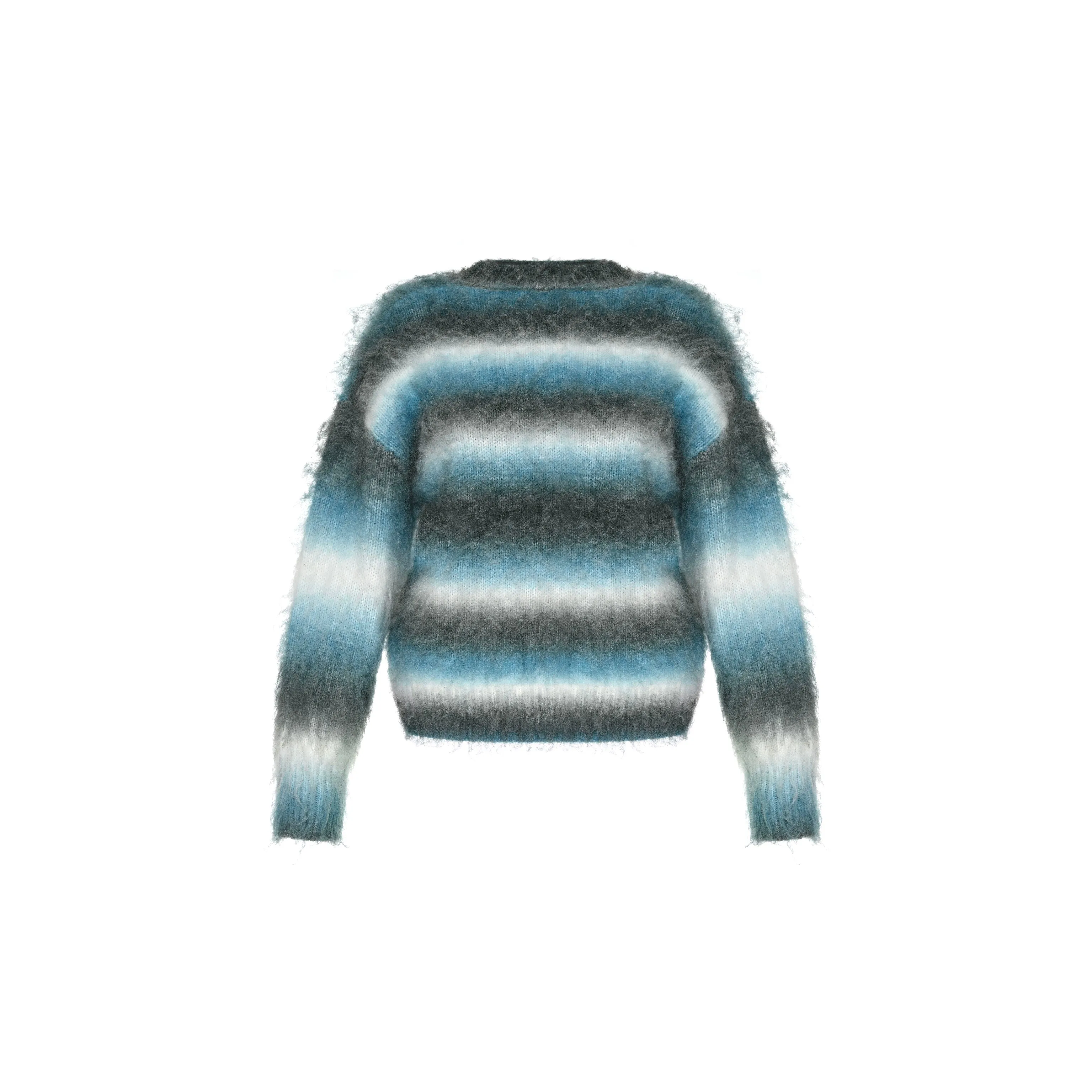 STRIPE BRUSHED SWEATER - BLUE