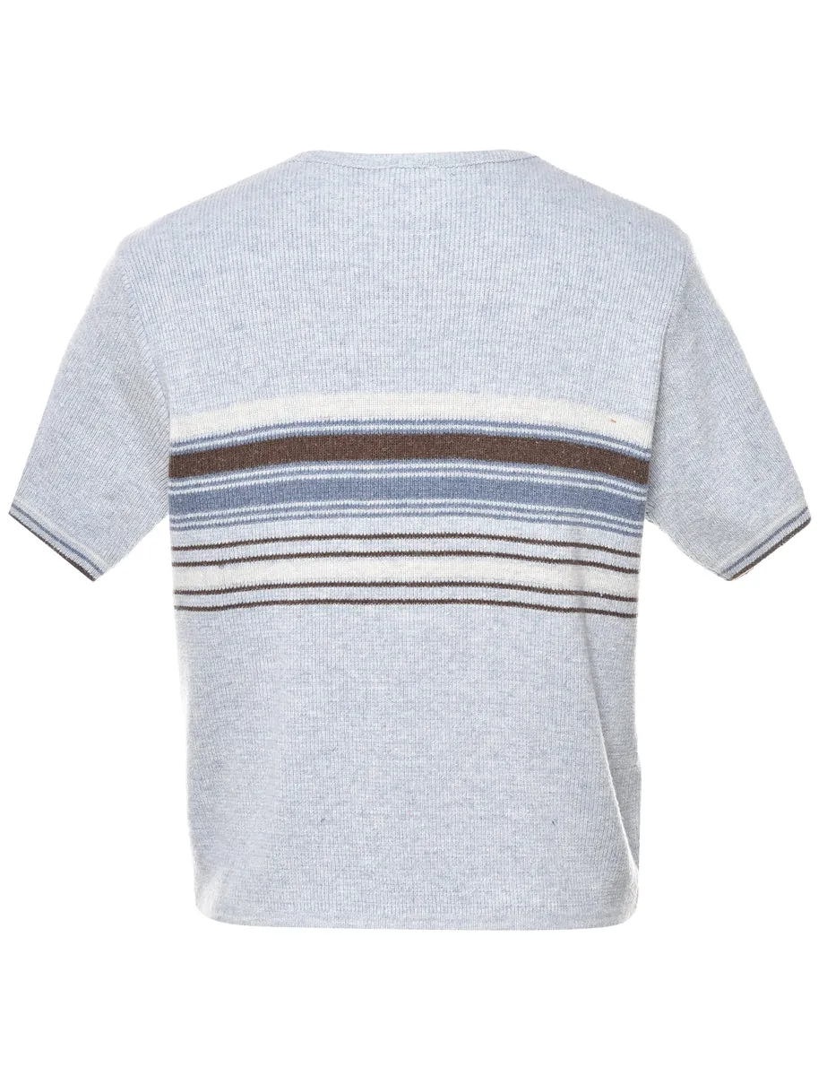 Striped Marl Grey Jumper - M