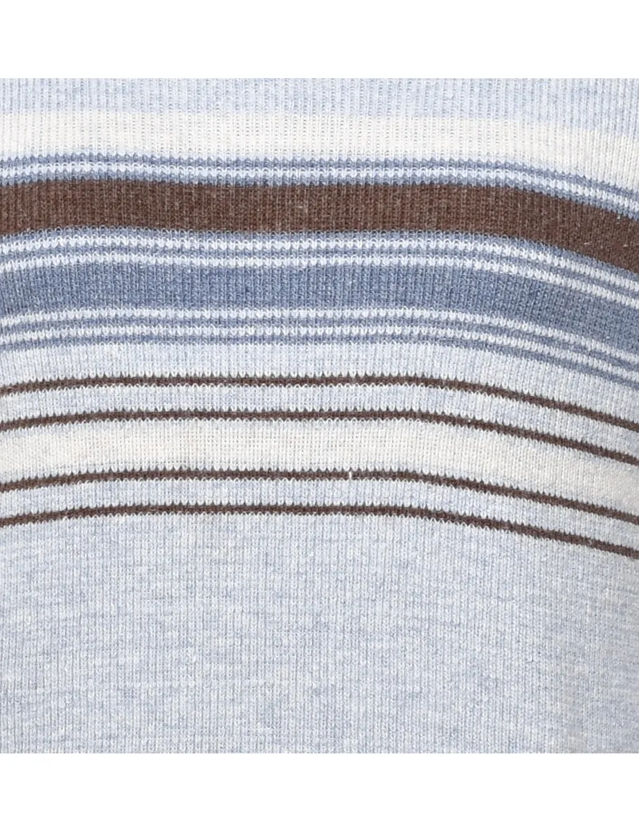 Striped Marl Grey Jumper - M