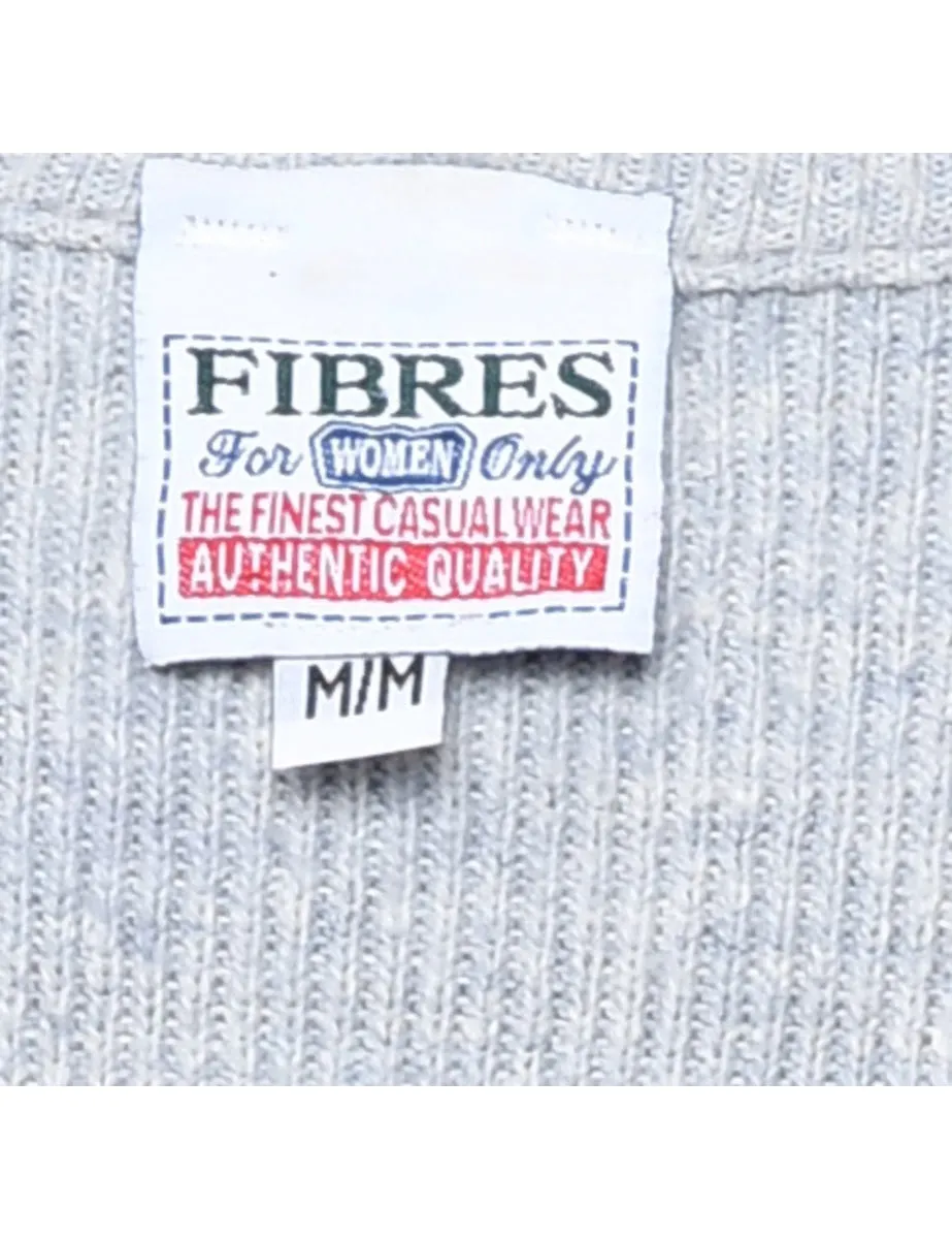 Striped Marl Grey Jumper - M