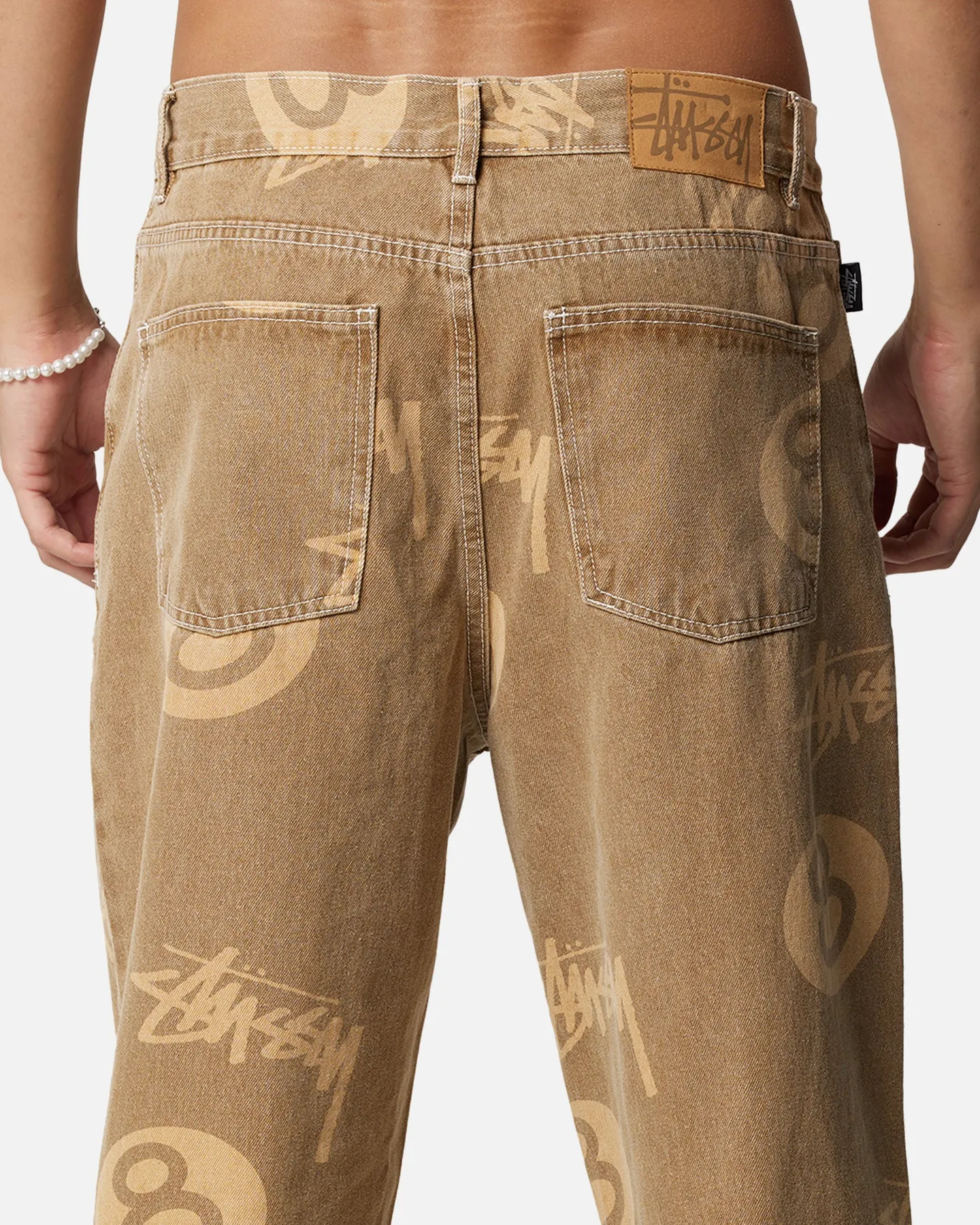 Stussy Stock 8 Ball Jeans Tan Denim