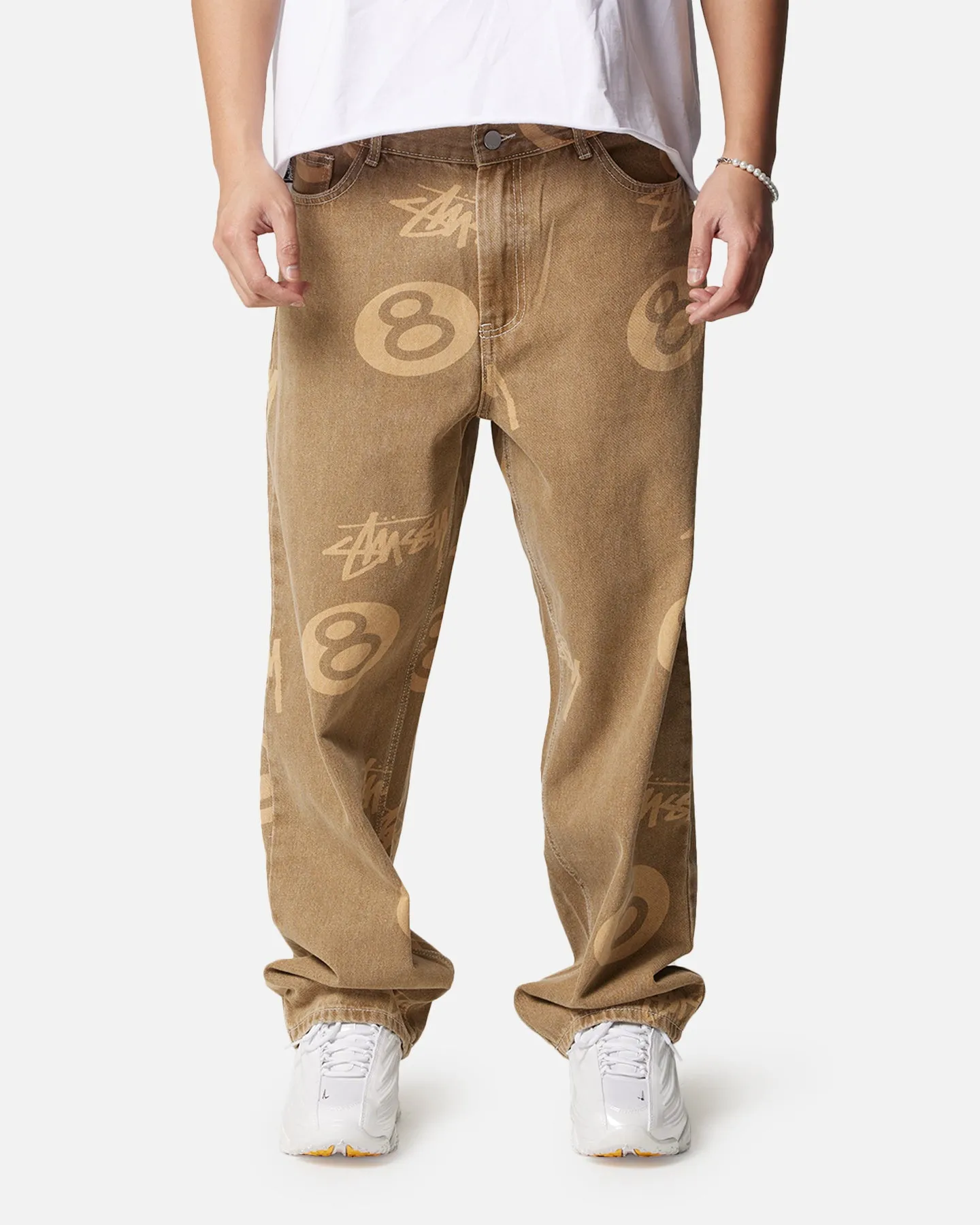 Stussy Stock 8 Ball Jeans Tan Denim