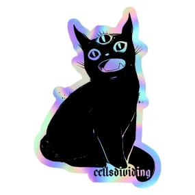 Third Eye Black Cat, Holographic Sticker