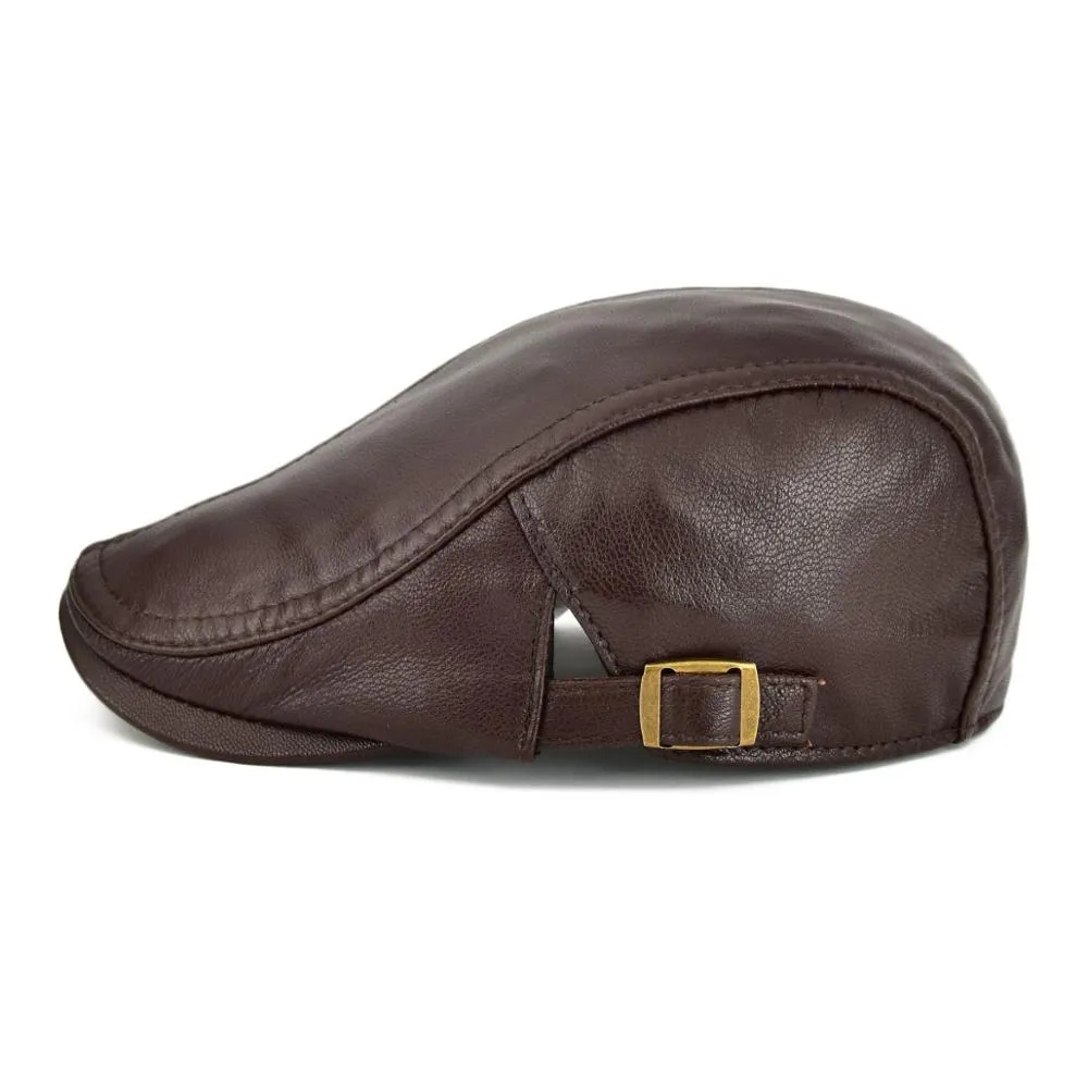 Timeless Newsboy Retro Leather Flat Cap