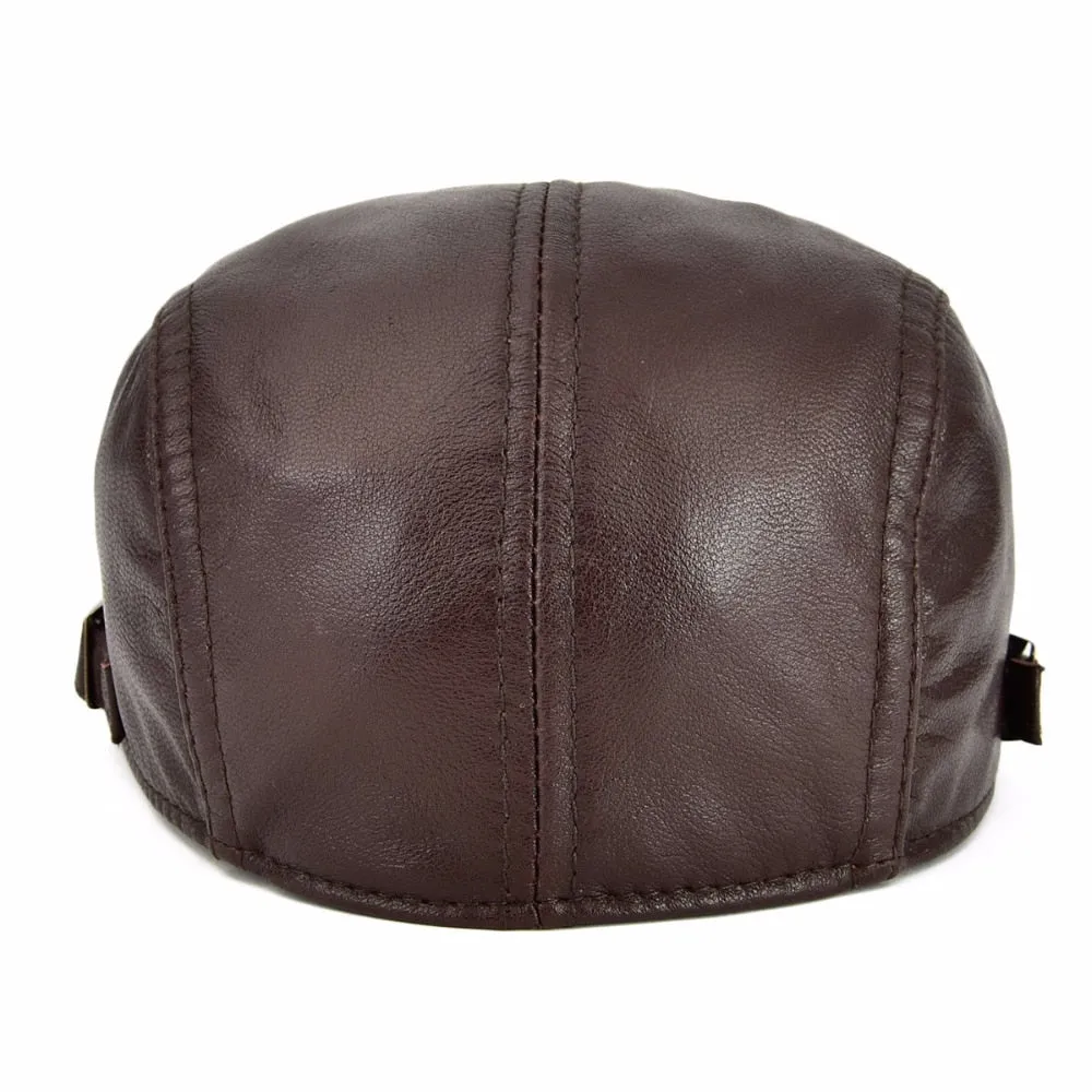 Timeless Newsboy Retro Leather Flat Cap