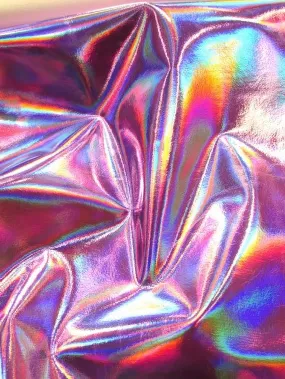 Ultra Holographic Glossy Patent Spandex Vinyl Fabric / Lavender / Sold By The Yard