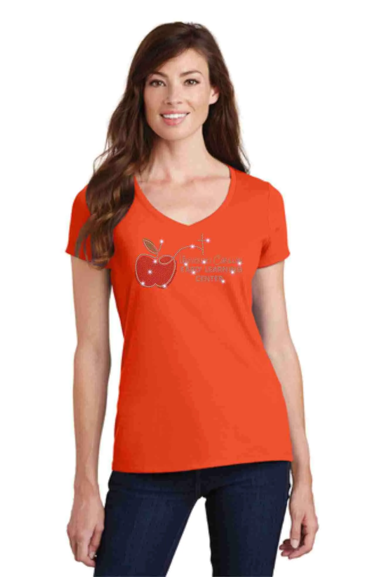 University Carillon Spangle Holographic Sparkle Spangle Bling Bling shirt - v-neck