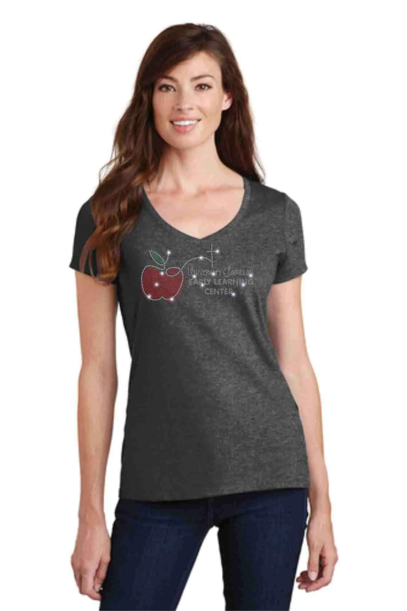 University Carillon Spangle Holographic Sparkle Spangle Bling Bling shirt - v-neck