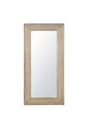 UPZING DECOR Mango Wood Wall Mirror Wall Hanging Frame Living Room Full Lenght Mirror | Rajasthani Mirror (36"x72" Inch)(Only Frame without Mirror)(Brown)