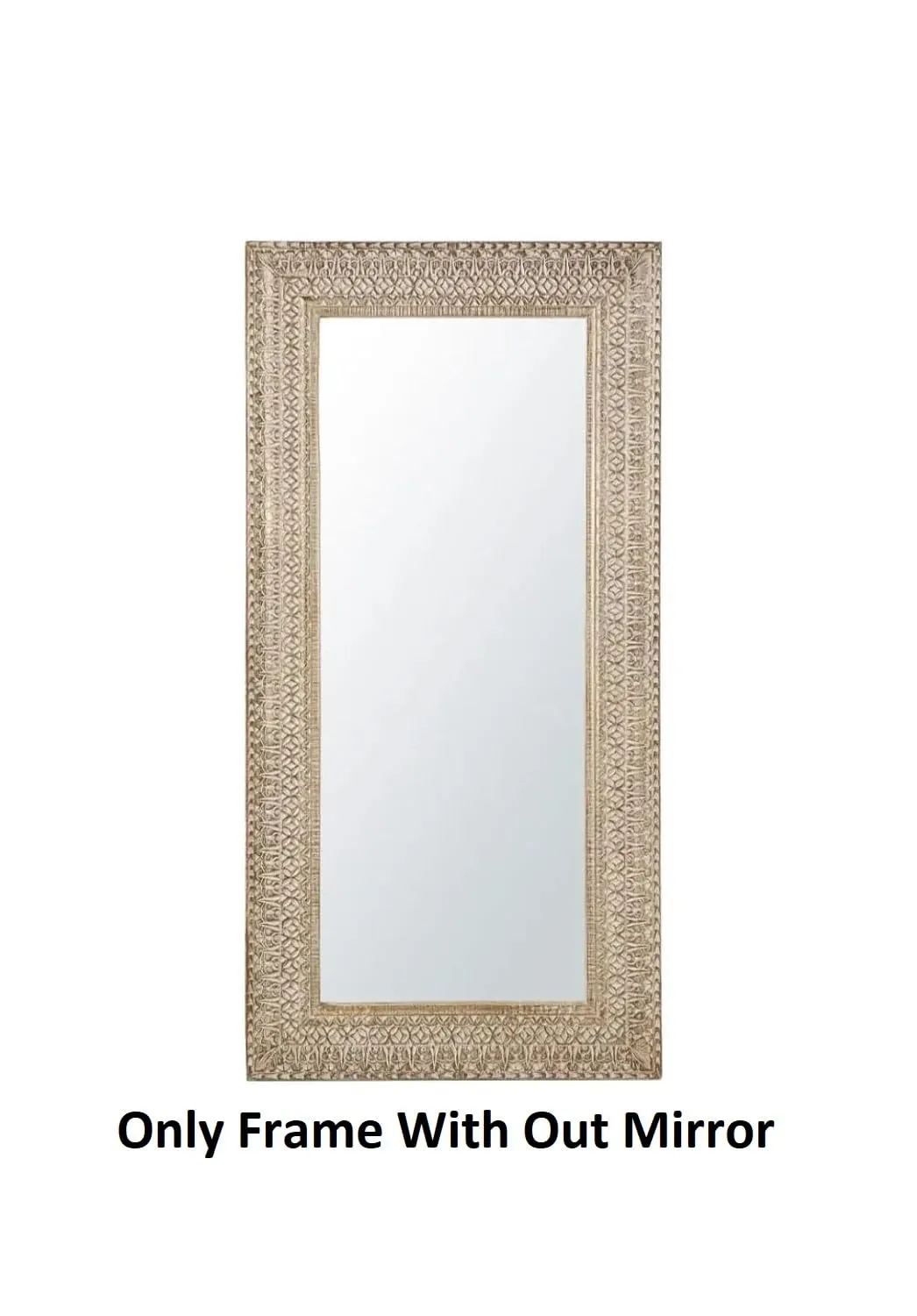 UPZING DECOR Mango Wood Wall Mirror Wall Hanging Frame Living Room Full Lenght Mirror | Rajasthani Mirror (36"x72" Inch)(Only Frame without Mirror)(Brown)