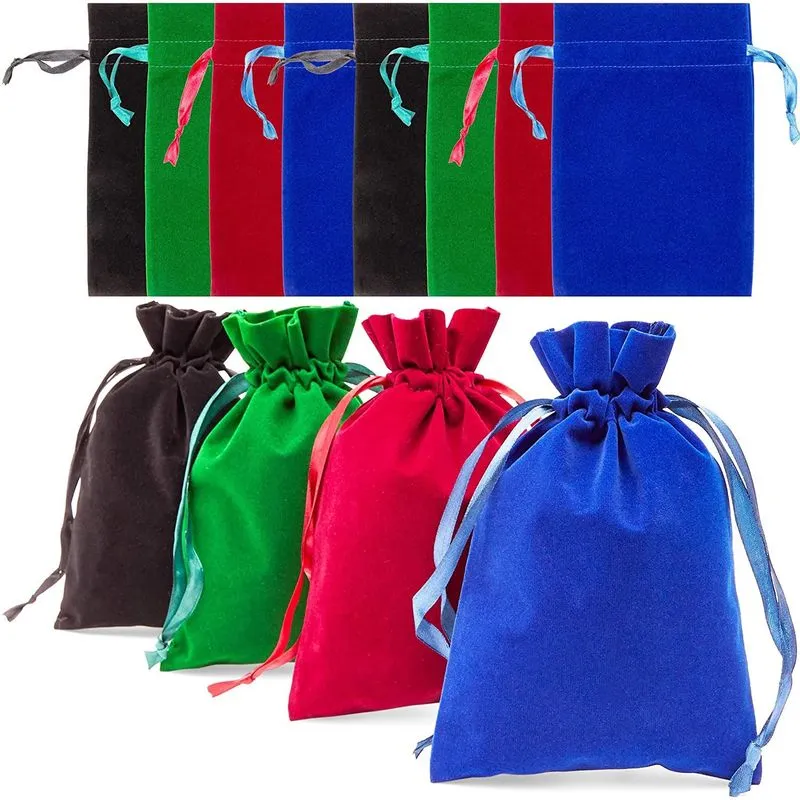 Velvet Tarot Rune Bag Bundle, 4 Colors (6 x 9 In, 12-Pack)