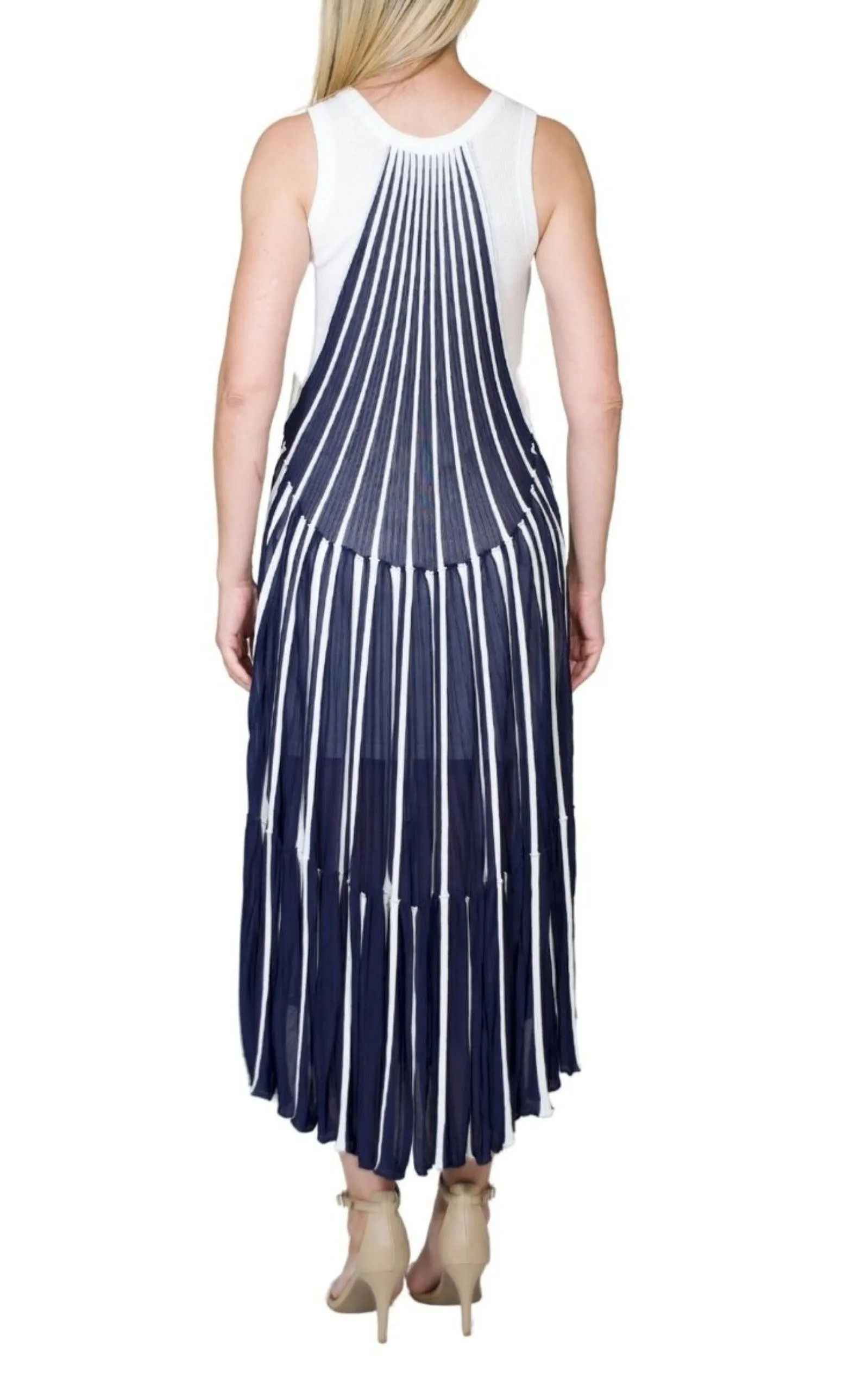 Vertical Stripe Midi Dress