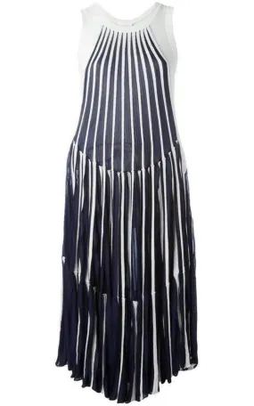 Vertical Stripe Midi Dress