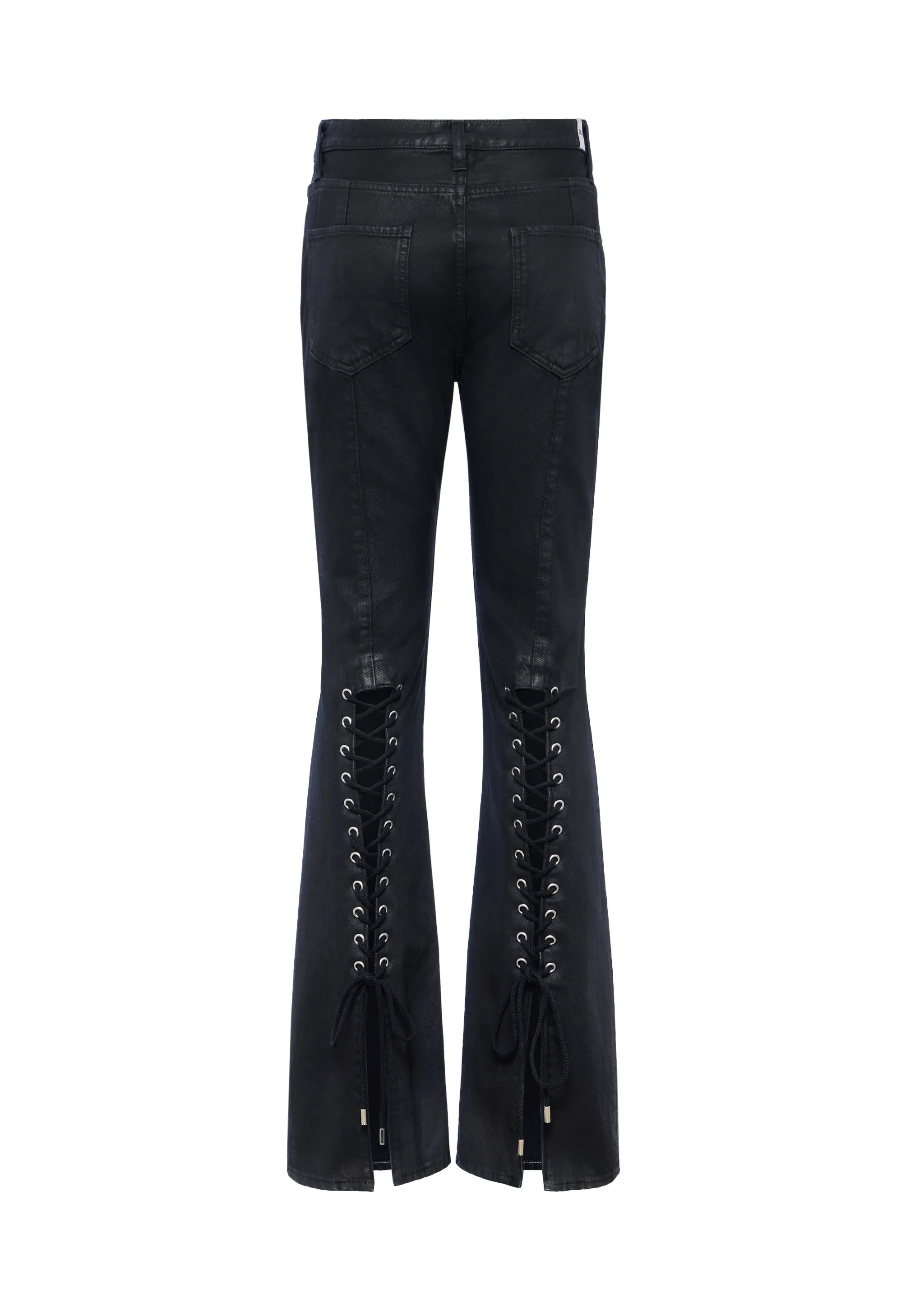 VIAVIA The Lace Up Flare Jean in Manhattan Shine