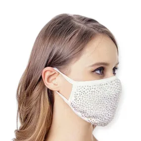 White Rhinestone Face Masks