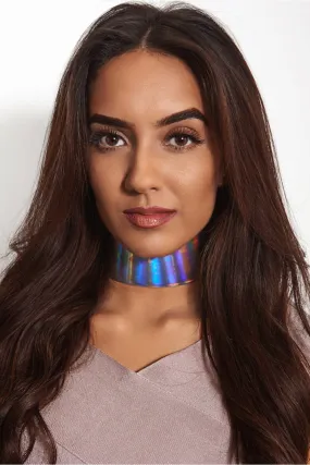 Wide Holographic Mermaid Choker