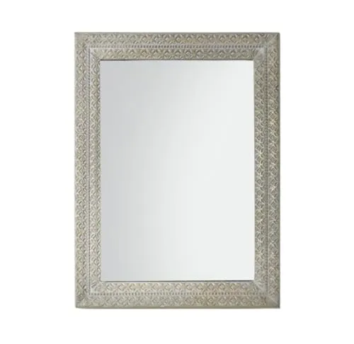 WILDWOOD Mango Wood Wall Mirror | Floral Wall Mirror Frame | Wall Hanging | without Mirror | Only Frame with Out Mirror (48"x36")(Natural Finish)