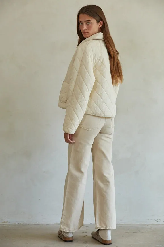 Woven Cotton Quilted Jacket