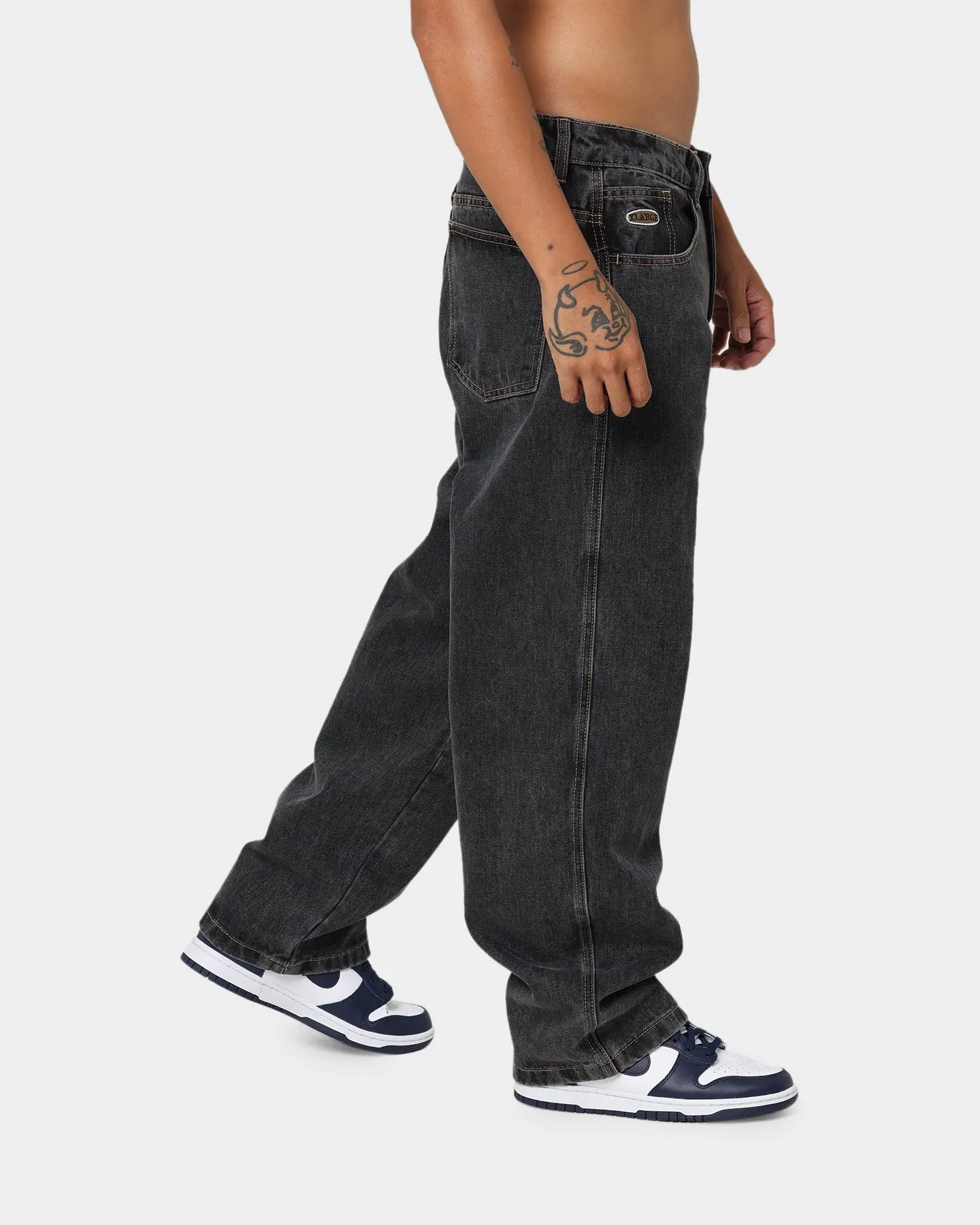 X-Large Bull Denim 91 Wide Leg Pants Washed Black