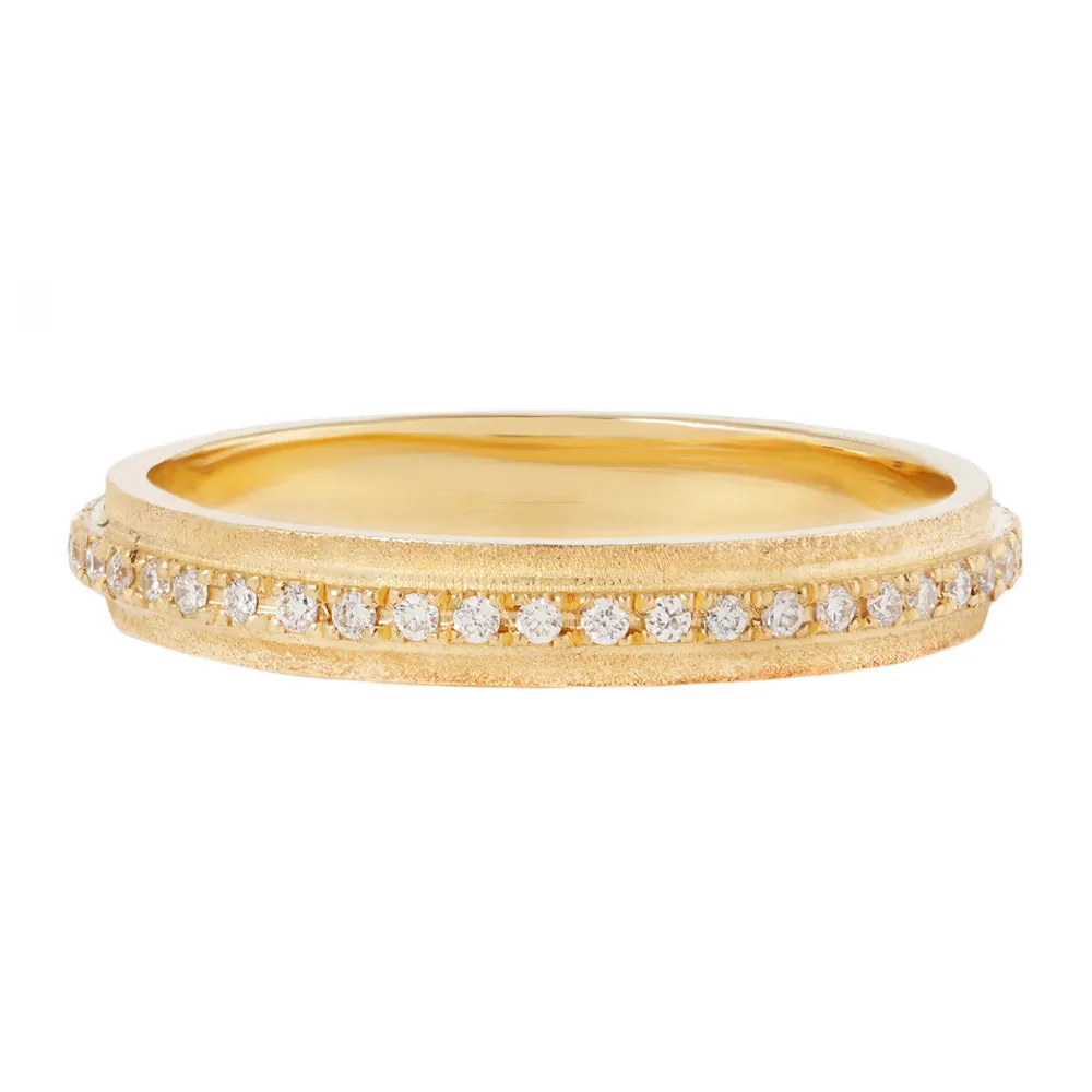 Yellow Gold & Diamond Stepped Eternity Band - "Papyrus"