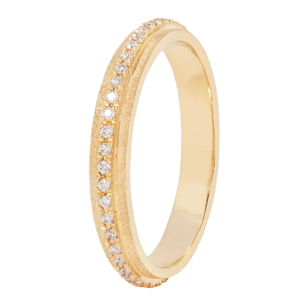 Yellow Gold & Diamond Stepped Eternity Band - "Papyrus"