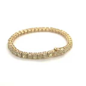 Yellow Gold Tennis Bracelet with Yellow Radiant-cut diamonds