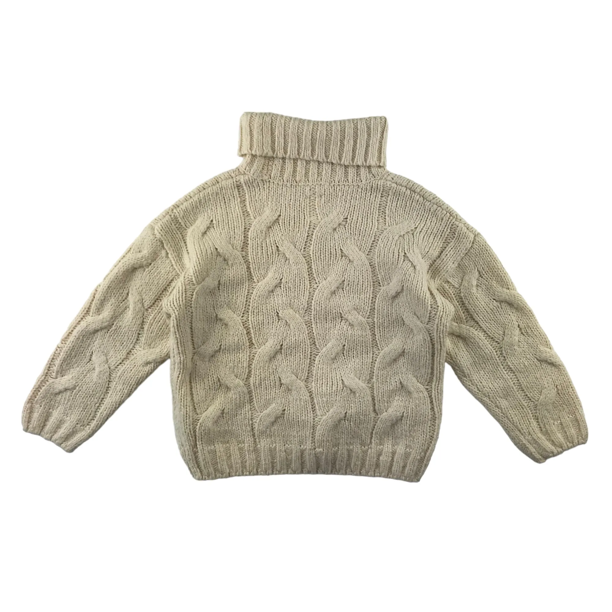 Zara jumper 9 years natural white chunky knit turtle neck