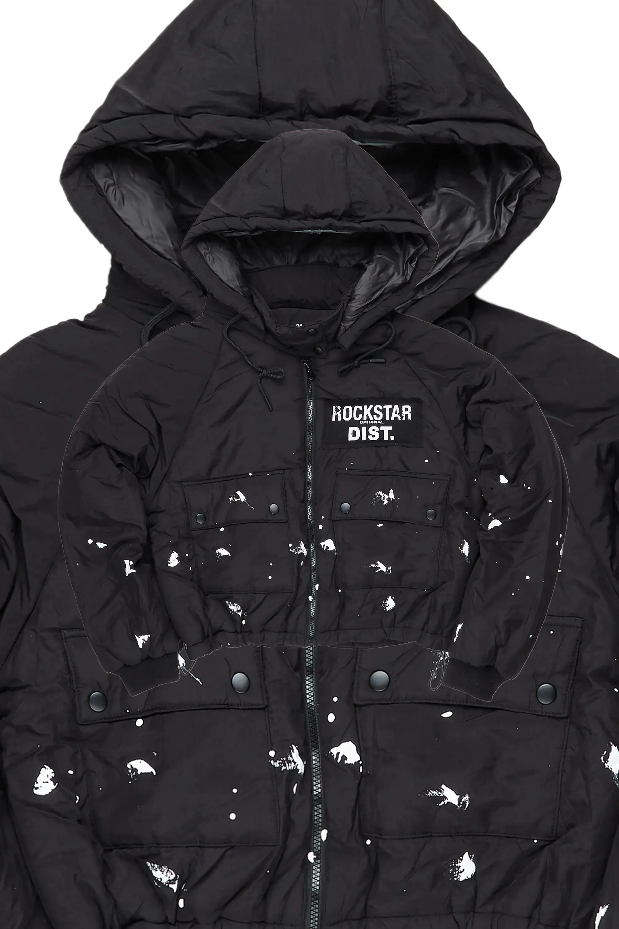 Zayla Black Art Dist. Puffer Jacket