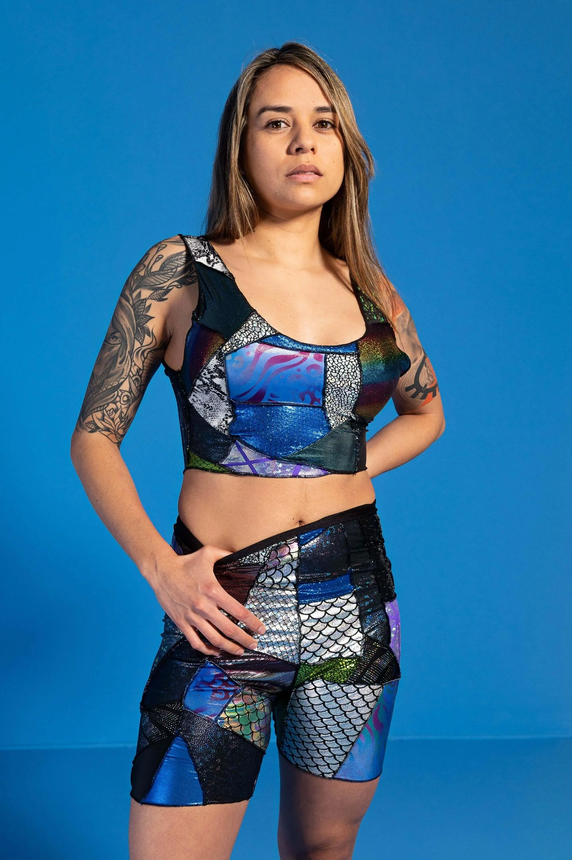 ZERO WASTE Patchwork Crop Top